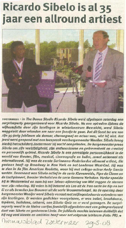 Ricardo_Sibelo_35_jaar_in_artistieke_vak_Nieuwsblad_Zoetermeer_29_mei_2008